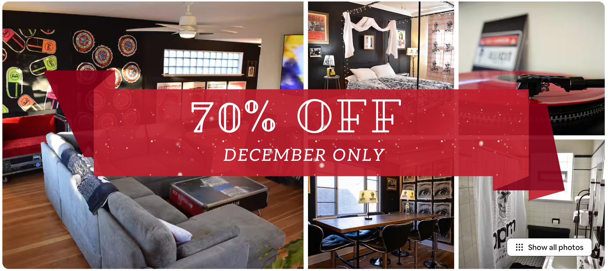 AirBnB Flash Sale: 70% Off in December!